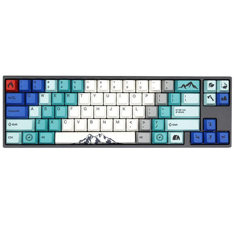 Ducky MIYA Pro Summit White LED Mech Keyboard Cherry Blue Switch - لوحة مفاتيح